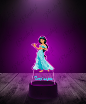 lampka_led_3d_plexido_z_nadrukiem_księżniczka_jasmine