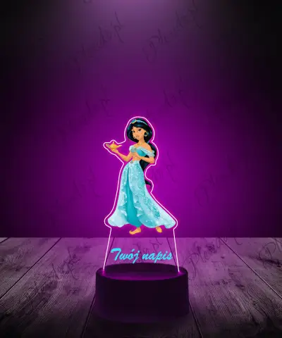 lampka_led_3d_plexido_z_nadrukiem_księżniczka_jasmine