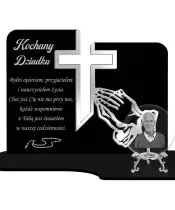 Znicz Premium Statuetka Krzyż Srebrna Kryształowa Kula Zdjęcie 3D Na Grób