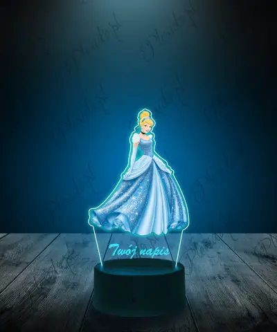 Lampka LED 3D Plexido z Nadrukiem Kopciuszek - 1