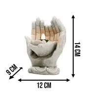 Znicz Premium Statuetka Led Figurka Dłonie Gipsowe 18 cm Na Grób