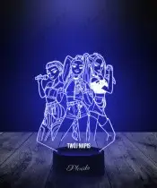 Lampka LED 3D K-popowe Łowczynie Demonów Rumi Mira Zoey