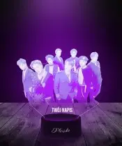 Lampka LED 3D Zespół Exo Muzyka K-Pop