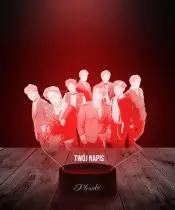 Lampka LED 3D Zespół Exo Muzyka K-Pop