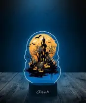 Lampka LED z Nadrukiem Halloween Nawiedzony Zamek