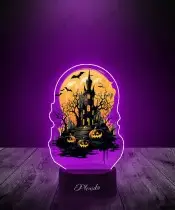 Lampka LED z Nadrukiem Halloween Nawiedzony Zamek