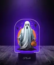 Lampka LED z Nadrukiem Halloween Duch z Dynią