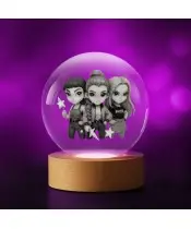Kryształowa Kulka 3D LED Świecąca Huntrix Kpop Rumi Zoey Mira Łowczynie