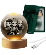 Kryształowa Kulka 3D LED Świecąca Huntrix Kpop Rumi Zoey Mira Łowczynie