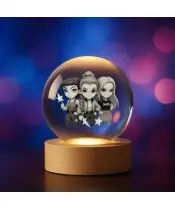 Kryształowa Kulka 3D LED Świecąca Huntrix Kpop Rumi Zoey Mira Łowczynie