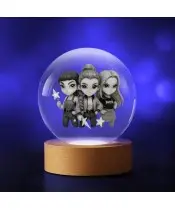 Kryształowa Kulka 3D LED Świecąca Huntrix Kpop Rumi Zoey Mira Łowczynie