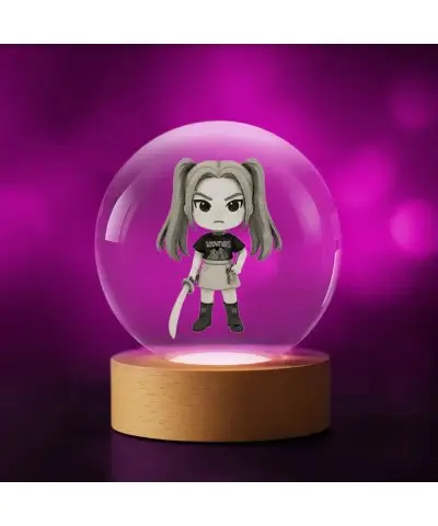 Kryształowa Kulka 3D LED Świecąca Huntrix Kpop Mira Łowczynie