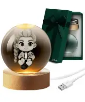 Kryształowa Kulka 3D LED Świecąca Huntrix Kpop Rumi Łowczynie
