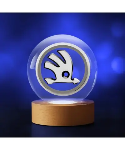 Kryształowa Kulka 3D Logo Skoda Motoryzacja