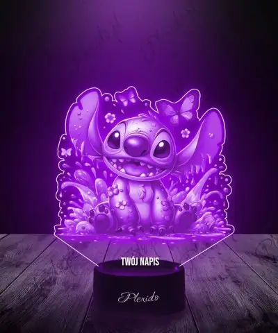 Lampka LED 3D Plexido Lilo i Stich z Motylami Bajka Prezent