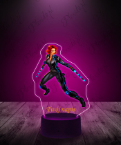 Lampka LED 3D Plexido z Nadrukiem Czarna Wdowa - 3