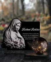 Znicz Solarny Kula LED Statuetka Premium Maryja Na Wszystkich Świętych