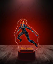 Lampka LED 3D Plexido z Nadrukiem Czarna Wdowa - 1