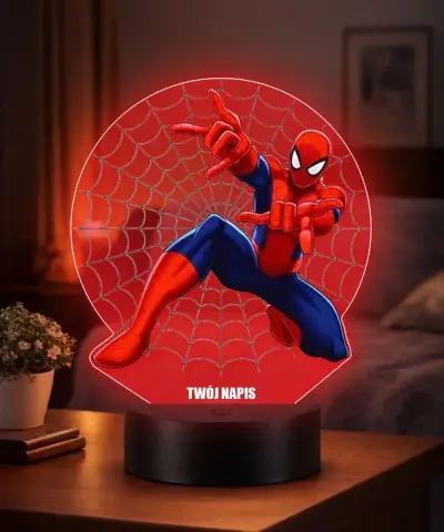 Lampka LED 3D Plexido z Nadrukiem Spiderman Film
