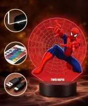 Lampka LED 3D Plexido z Nadrukiem Spiderman Film