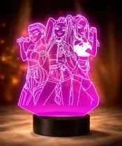 Lampka LED 3D Huntrix  K-pop Łowczynie Demonów Rumi Mira Zoey