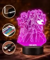 Lampka LED 3D Huntrix  K-pop Łowczynie Demonów Rumi Mira Zoey