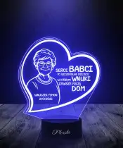 Lampka LED 3D Plexido dla Babci z Imieniem Prezent na Dzień Babci