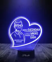 Lampka LED 3D Plexido dla Dziadka  z Imieniem Prezent na Dzień Dziadka