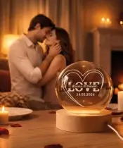 Kryształowa Kula 3D Prezent Na Walentynki Love