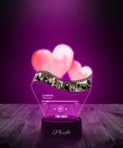 Prezent Na Walentynki Lampka LED 3D Plexido Wasze Zdjęcia i Wasza Piosenka Klisza Retro