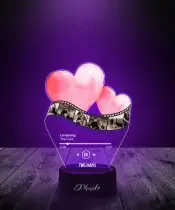 Prezent Na Walentynki Lampka LED 3D Plexido Wasze Zdjęcia i Wasza Piosenka Klisza Retro