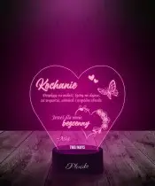Prezent Na Walentynki Lampka LED 3D Plexido Serce Wasza Dedykacja