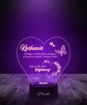Prezent Na Walentynki Lampka LED 3D Plexido Serce Wasza Dedykacja