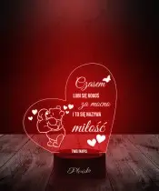 Lampka LED 3D Plexido dla Ukochanej Ukochanego z Imieniem Prezent na Walentynki