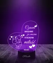 Lampka LED 3D Plexido dla Ukochanej Ukochanego z Imieniem Prezent na Walentynki