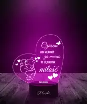Lampka LED 3D Plexido dla Ukochanej Ukochanego z Imieniem Prezent na Walentynki