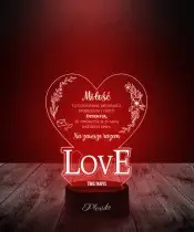 Lampka LED 3D Plexido Serce Love Prezent na Walentynki