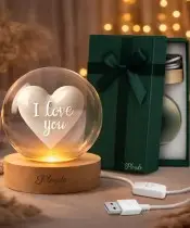 Kryształowa Kula 3D Prezent Na Walentynki Serce I Love You