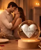 Kryształowa Kula 3D Prezent Na Walentynki Serce I Love You