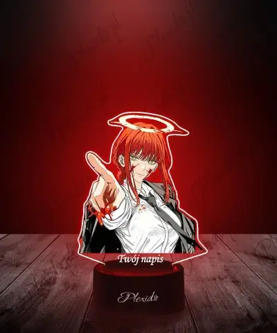 Lampka LED 3D Plexido z Nadrukiem UV Chainsaw Man Makima Aureola