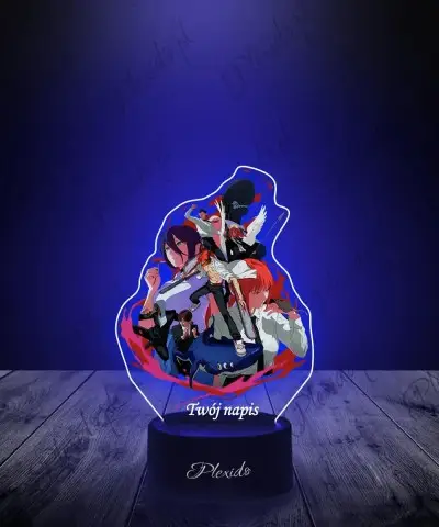 Lampka LED 3D Plexido z Nadrukiem UV Chainsaw Man Plakat