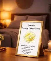 Pamiątka Pierwszej Komunii Świętej Złota Ramka Personalizowana