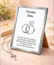 Personalizowana Srebrna Ramka na Ślub Pamiątka Prezent