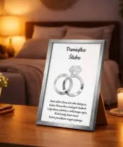 Personalizowana Srebrna Ramka na Ślub Pamiątka Prezent