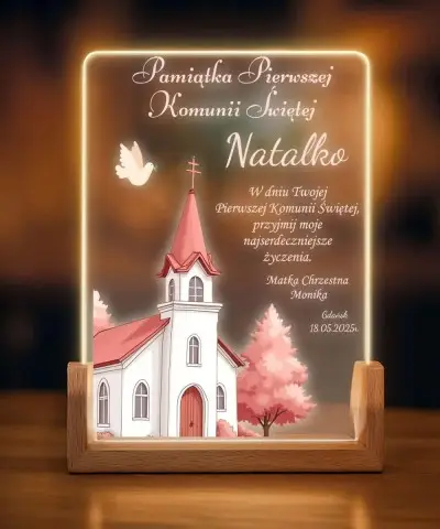 Pamiątka Pierwszej Komunii Świętej Lampka Nocna LED