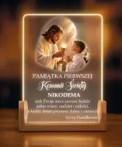 Pamiątka Pierwszej Komunii Świętej Dla Chłopca Ramka LED