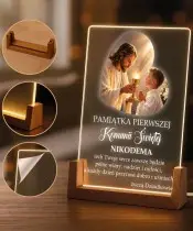 Pamiątka Pierwszej Komunii Świętej Dla Chłopca Ramka LED