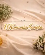 Napis Pierwsza Komunia Święta Na Ściankę Duży Złoty Ozdoba Dekoracja