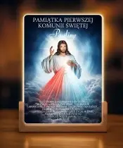 Pierwsza Komunia Święta Prezent Pamiątka Ramka LED Jezus
