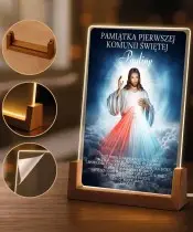 Pierwsza Komunia Święta Prezent Pamiątka Ramka LED Jezus